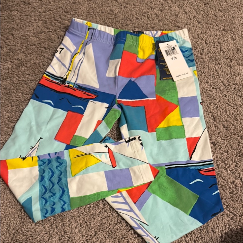 Ralph Lauren Artistic Red and Blue Leggings